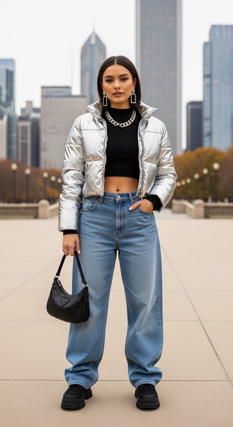Cropped Puffer Y2K
