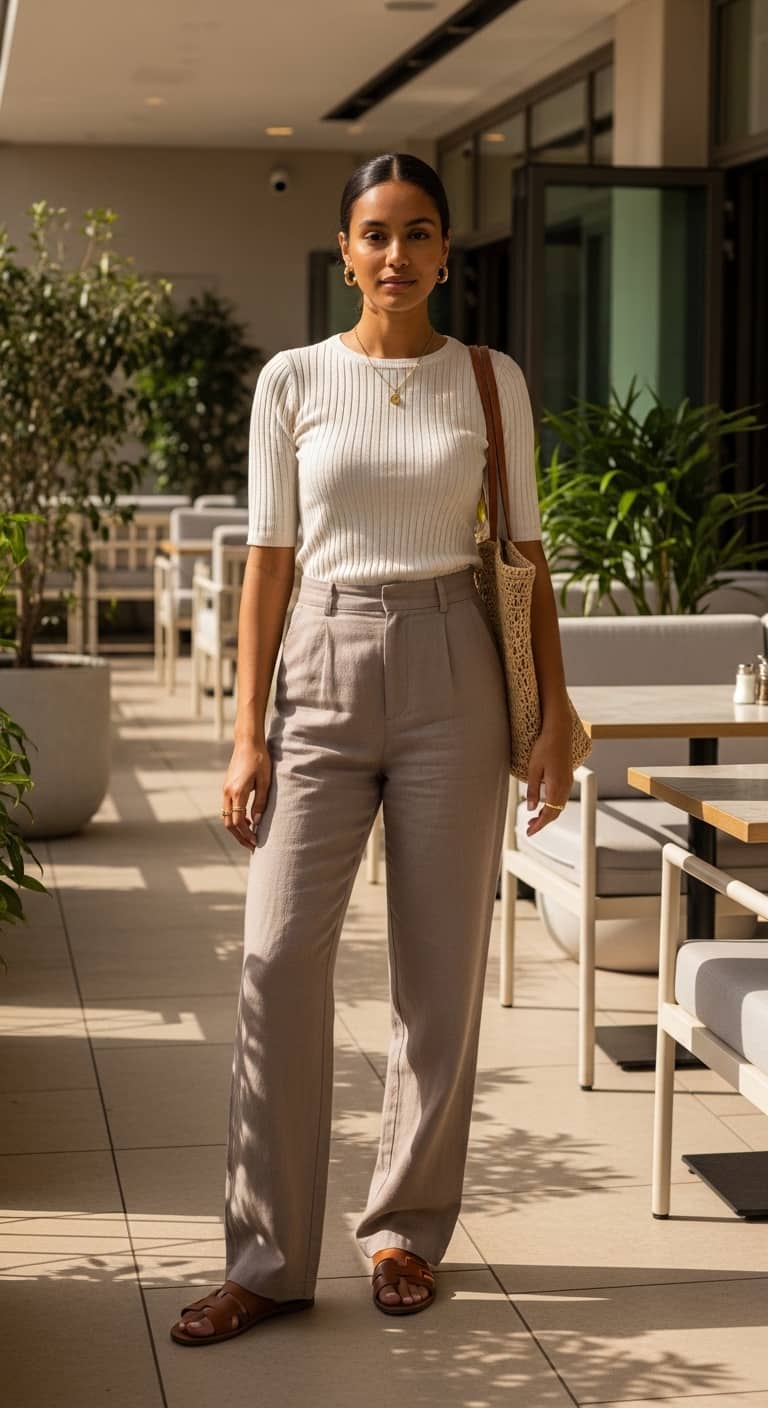 Knit Top Wide Pants