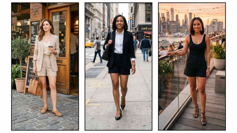 16 Tailored Shorts Outfit Ideas For City Walking 2026