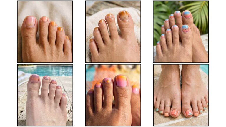 How to Style Sunset Gradient Pedicures for a Beach Look